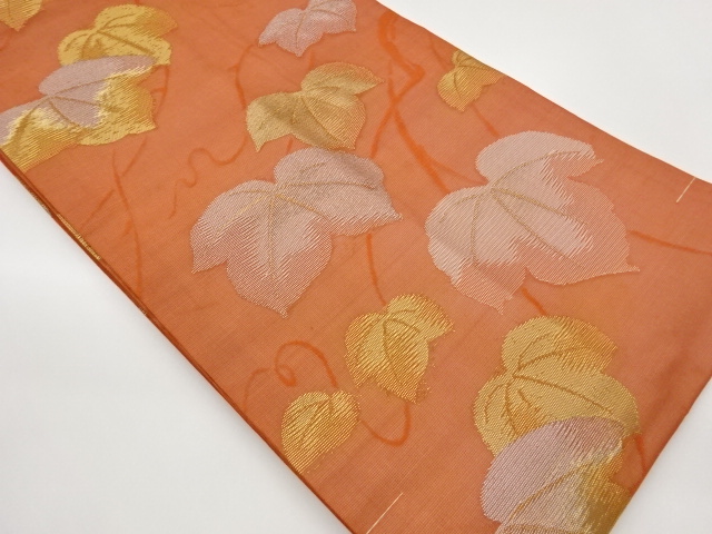 未使用品　 紗 蔦模様織出し名古屋帯